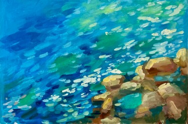 Painting titled "SEA TURQUOISE" by Vera Klimova, Original Artwork, Oil
