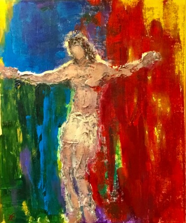 Pintura intitulada "JESUS IS MY LOVE" por Vera Klimova, Obras de arte originais, Óleo