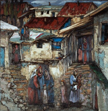 Malerei mit dem Titel "Middle Asia" von Vera Nechaeva, Original-Kunstwerk, Öl