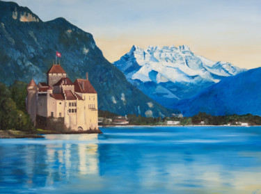 Peinture intitulée "Le Château de Chill…" par Véra Pasche, Œuvre d'art originale, Autre