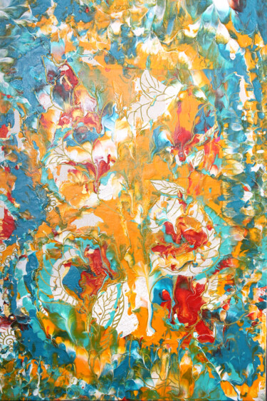 Malerei mit dem Titel "Fleurs 2" von Vera Podkoritova, Original-Kunstwerk, Acryl