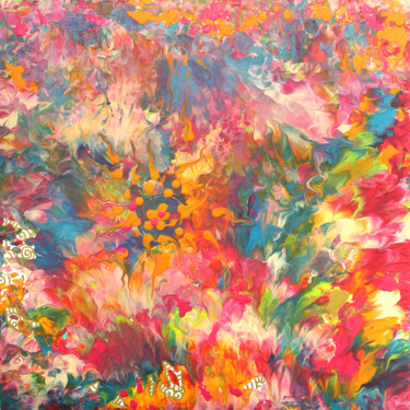 Malerei mit dem Titel "Fleurs 4" von Vera Podkoritova, Original-Kunstwerk, Acryl