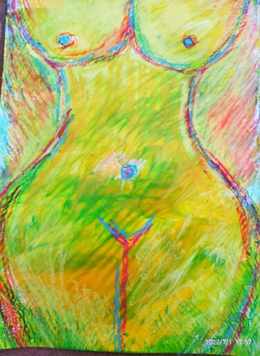 Malerei mit dem Titel "Deesse Romantuque 1" von Vera Podkoritova, Original-Kunstwerk, Acryl