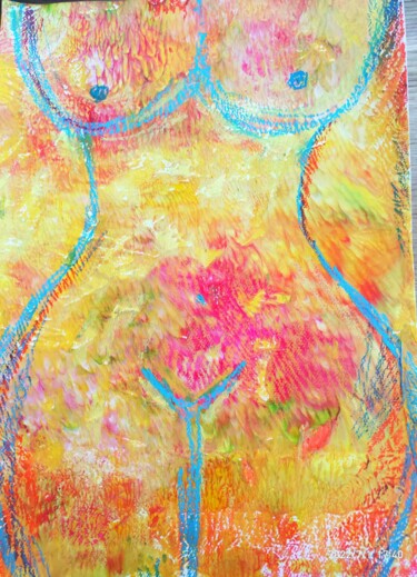 Painting titled "Deesse Romantique 2" by Vera Podkoritova, Original Artwork, Acrylic