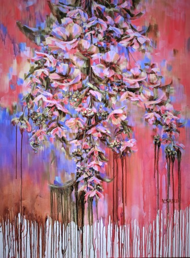 Painting titled "Pink Hydrangea 2" by Vera Saiko, Original Artwork, Oil