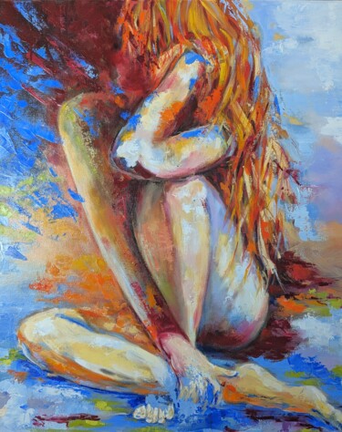 Painting titled "Sunny Day" by Vera Saiko, Original Artwork, Oil Mounted on Wood Stretcher frame