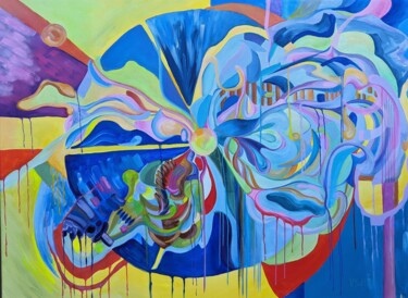 Картина под названием "The Creation Code:…" - Vera Saiko, Подлинное произведение искусства, Акрил Установлен на Деревянная р…