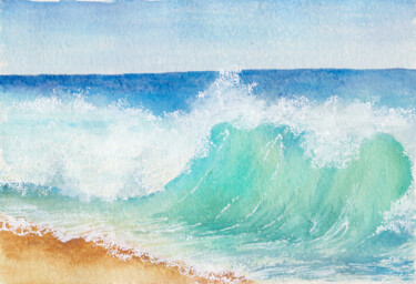 Картина под названием "Волна" - Вера Салимжанова, Подлинное произведение искусства, Акварель