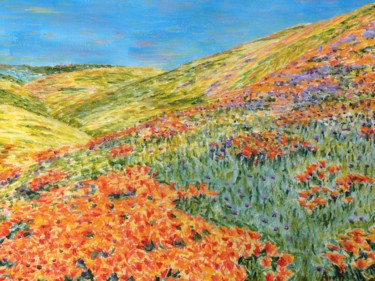 Painting titled "Poppy field" by Vera Sapozhnikova, Original Artwork, Acrylic
