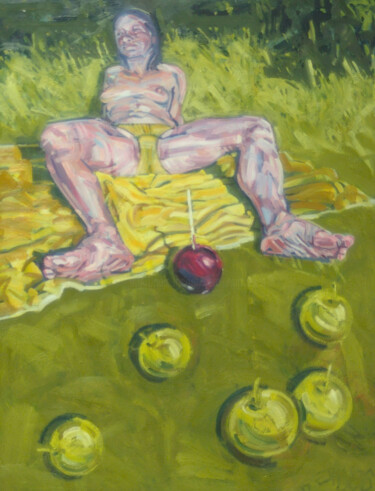 Painting titled "toffy apple" by James Wardroper, Original Artwork, Oil