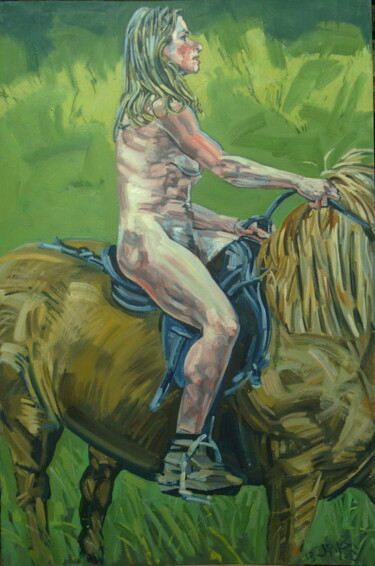 Painting titled "horse profile" by James Wardroper, Original Artwork, Oil