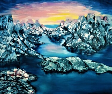 Картина под названием ""Winter in Norway"" - Вера Юрченко, Подлинное произведение искусства, Масло Установлен на Другая жест…