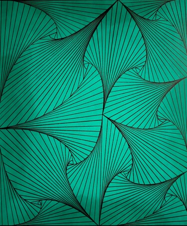 Peinture intitulée "Emerald wave" par Vera Zvyagina, Œuvre d'art originale, Acrylique