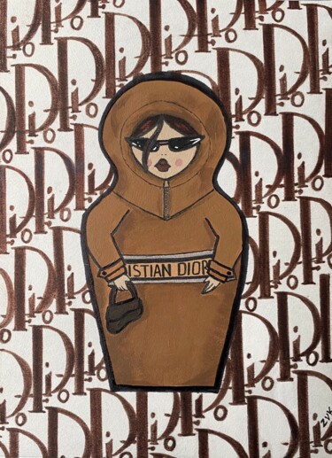 Malerei mit dem Titel "Matryoshka DIOR" von Vera Zvyagina, Original-Kunstwerk, Acryl