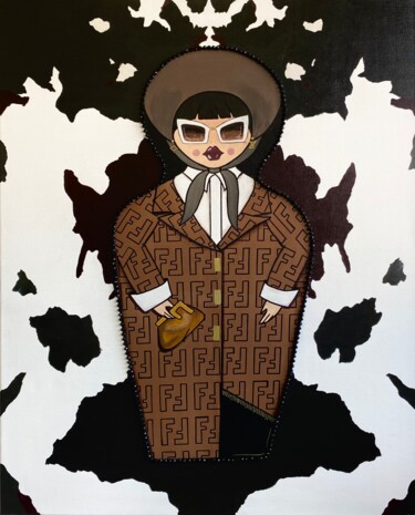 Pintura titulada "Matryoshka FENDI 2" por Vera Zvyagina, Obra de arte original, Acrílico Montado en Bastidor de camilla de m…