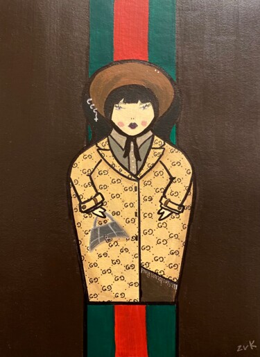 Painting titled "Matryoshka GUCCI 1" by Vera Zvyagina, Original Artwork, Acrylic