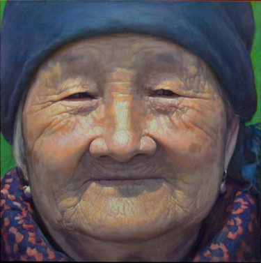 Картина под названием "Painter’s grandmoth…" - Chunlei Ni, Подлинное произведение искусства, Масло