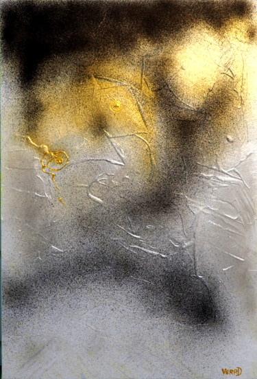 Ζωγραφική με τίτλο "521 Mind texture BG" από Verad, Αυθεντικά έργα τέχνης, Ακρυλικό Τοποθετήθηκε στο Ξύλινο φορείο σκελετό