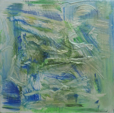 Ζωγραφική με τίτλο "Mind texture green" από Verad, Αυθεντικά έργα τέχνης, Ακρυλικό Τοποθετήθηκε στο Ξύλινο φορείο σκελετό