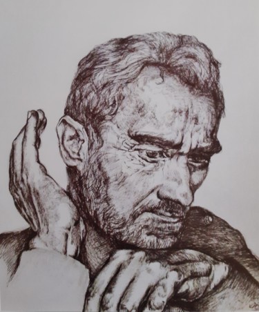 Drawing titled "Il coreografo" by Vera Di Bianca, Original Artwork, Ballpoint pen