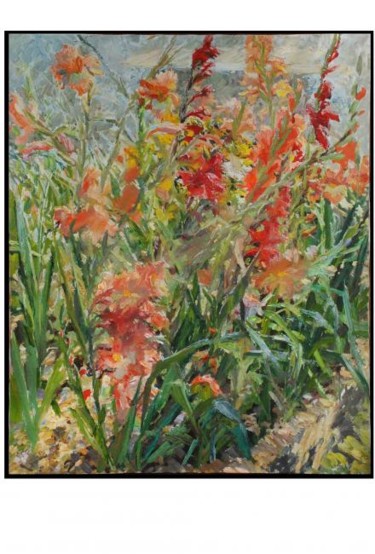 Painting titled "gladioli" by Vera Lagutenkova, Original Artwork