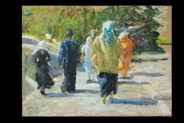 Painting titled "Pilgrims in Kiev" by Vera Lagutenkova, Original Artwork