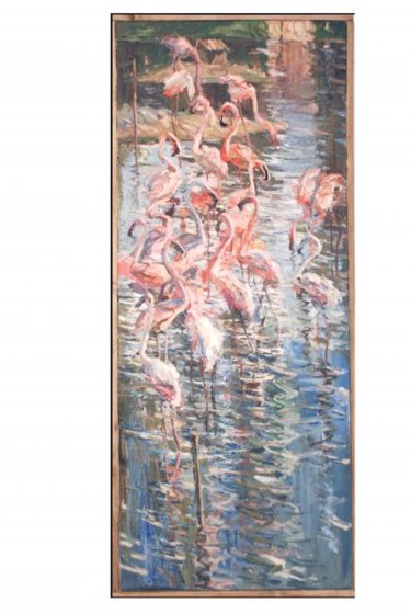 Painting titled "pink flamingo" by Vera Lagutenkova, Original Artwork