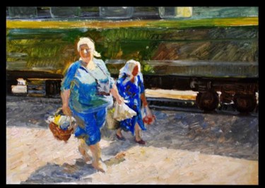 Malerei mit dem Titel "Пирожки горячие с м…" von Vera Lagutenkova, Original-Kunstwerk
