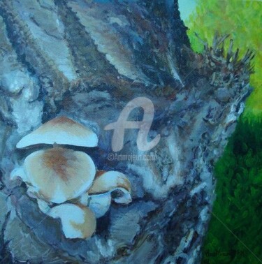 Pintura intitulada "Cogumelos No Ramalh…" por Vera Marantes, Obras de arte originais