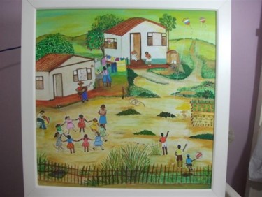 Pintura intitulada "brincadeira de roda…" por Veramarina, Obras de arte originais, Óleo