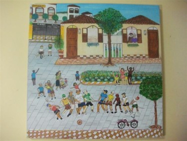 Pintura intitulada "crianças brincando…" por Veramarina, Obras de arte originais, Óleo