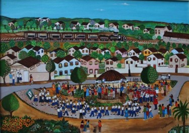 Pintura intitulada "desfile escolar -co…" por Veramarina, Obras de arte originais, Óleo
