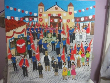 Pintura intitulada "festa do Divino em…" por Veramarina, Obras de arte originais, Óleo
