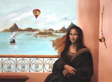 Pintura intitulada "VISITA AO RIO" por Vera Marques, Obras de arte originais