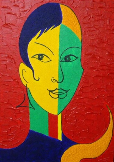 Painting titled "Woman" by Veranika Bo, Original Artwork, Acrylic
