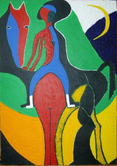 Painting titled "NETA (on the motive…" by Veranika Bo, Original Artwork, Acrylic