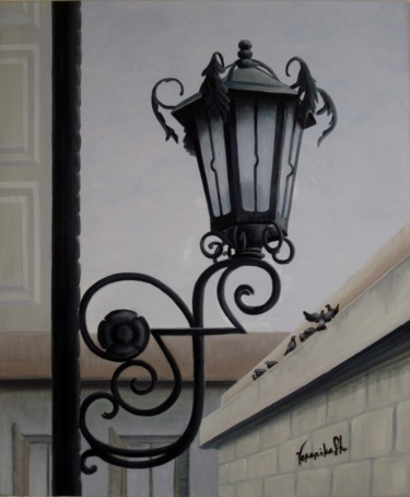 Painting titled "La lanterna" by Veranikash, Original Artwork, Oil