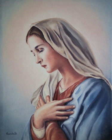 Pittura intitolato "Maria Madre di Dio" da Veranikash, Opera d'arte originale, Olio
