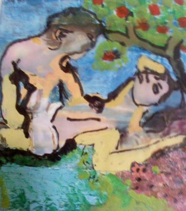 Pintura intitulada "paraiso" por Vera Vilas Boas, Obras de arte originais, Óleo