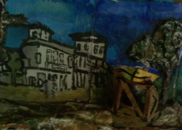 Pintura intitulada "cidade" por Vera Vilas Boas, Obras de arte originais, Óleo