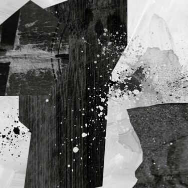 Collages titulada "Charcoal" por Vercmagnus, Obra de arte original, Acrílico Montado en Bastidor de camilla de madera