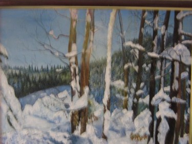 Peinture intitulée "Forêt enneigée" par Jean Pierre Verdier, Œuvre d'art originale