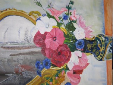 Peinture intitulée "Composition florale" par Jean Pierre Verdier, Œuvre d'art originale