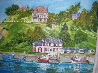 Peinture intitulée "Port de Carteret" par Jean Pierre Verdier, Œuvre d'art originale