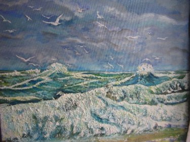 Peinture intitulée "Mer déchaînée" par Jean Pierre Verdier, Œuvre d'art originale