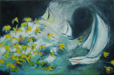 Malerei mit dem Titel "Storm / Sturm" von Verena Bolliger, Original-Kunstwerk, Öl