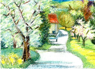 Painting titled "Klingenzell im Früh…" by Verena Bolliger, Original Artwork, Watercolor