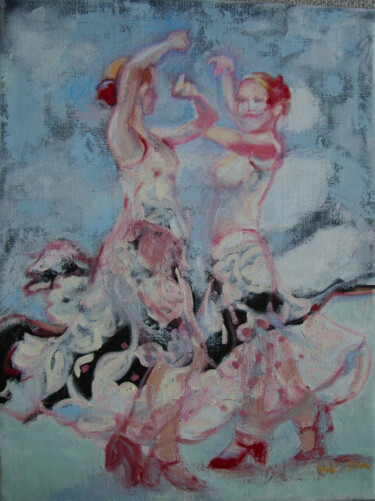 Картина под названием "Sevillanas im Schnee" - Verena Bolliger, Подлинное произведение искусства, Масло Установлен на Деревя…