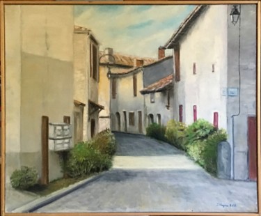 Painting titled "Rue de barsac" by Jean Vergne, Original Artwork, Oil