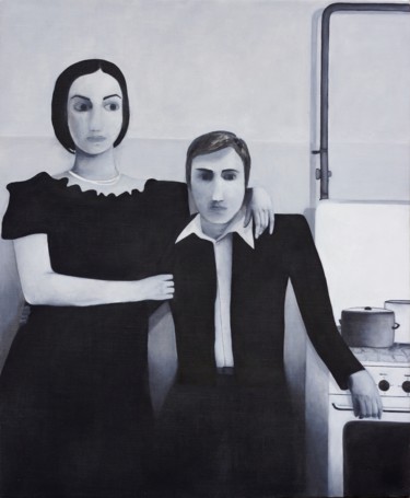 Картина под названием "Couple, Sutkus" - Annabelle Verhaeghe, Подлинное произведение искусства, Масло